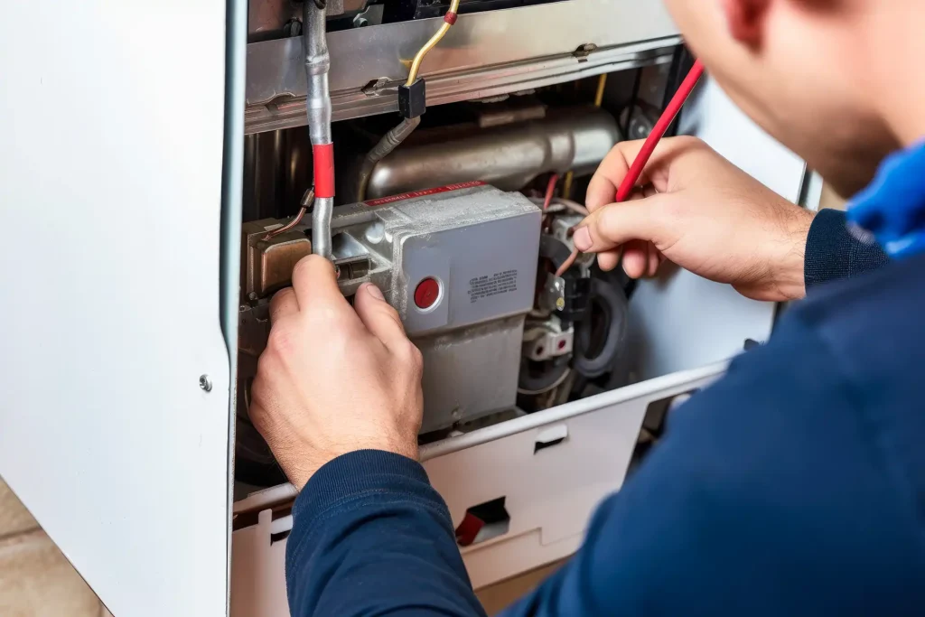 heating installation in progress