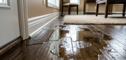 slab leaking from wall